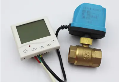 Wired Thermostat and Motorized Two-Way Valve